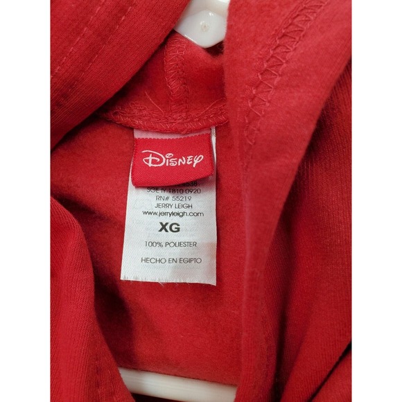 Disney Minnie‎ Mouse Hoodie Girls Sz XL Red Snowflake 100% Polyester Long Sleeve - Picture 8 of 10